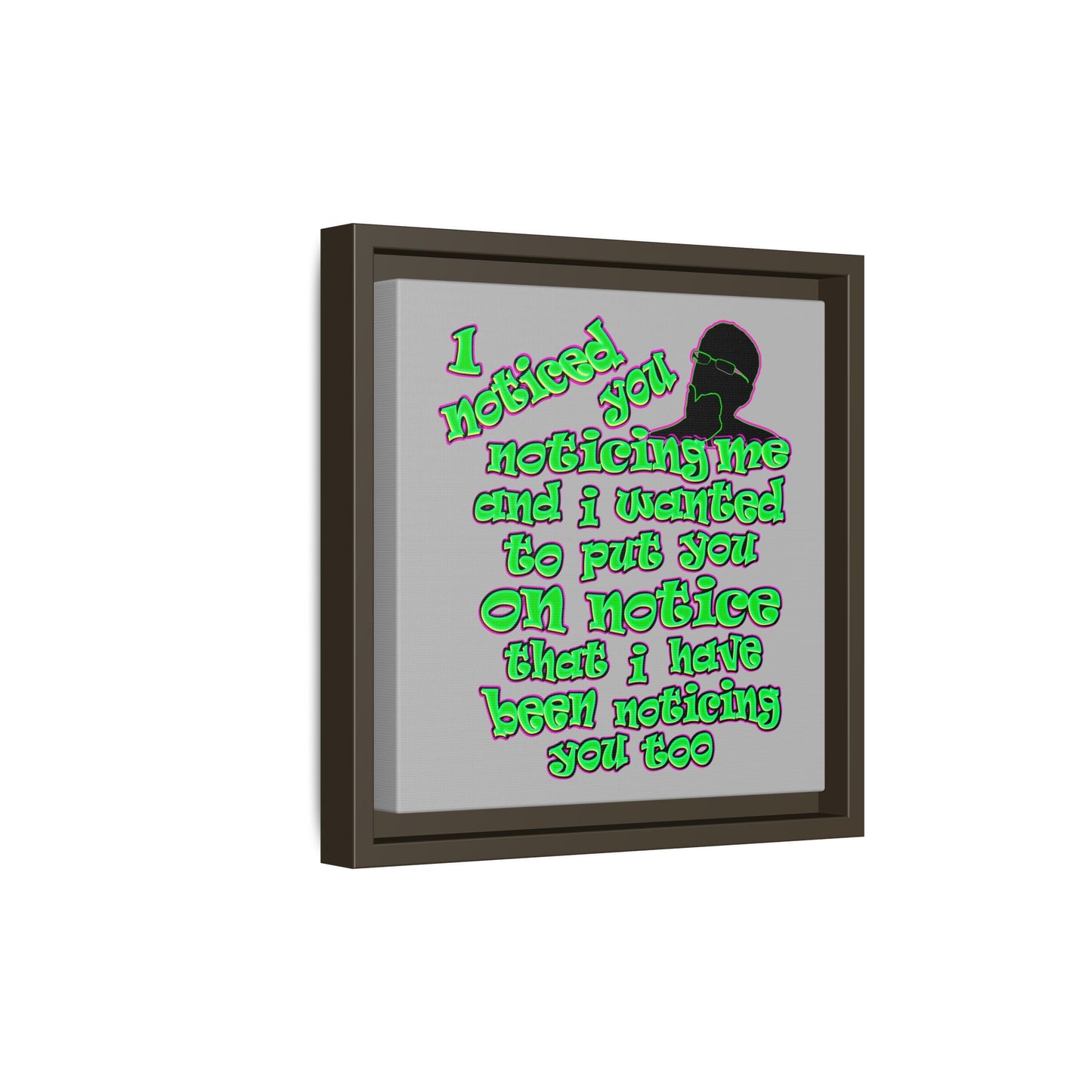 noticed you noticing - framed canvas art (light grey)