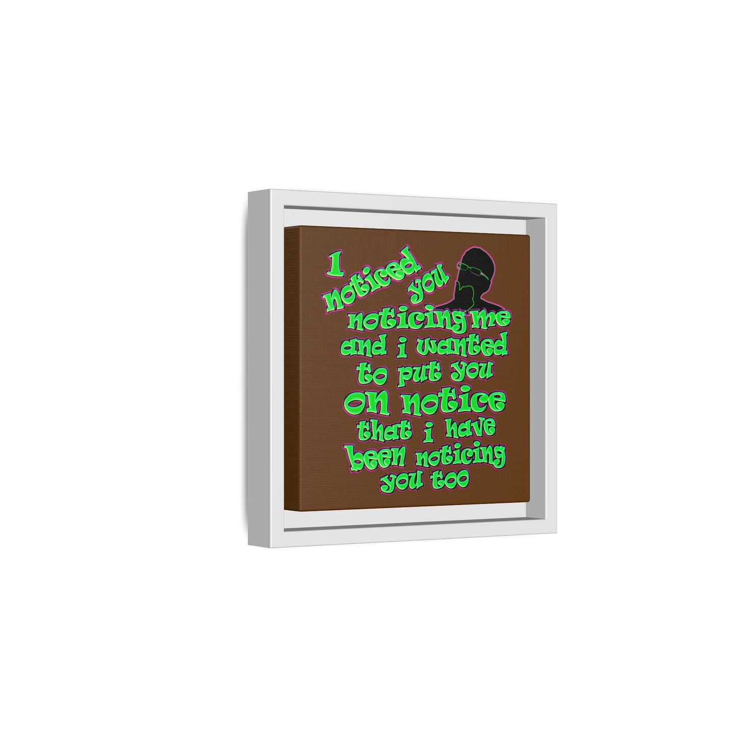 noticed you noticing - framed canvas art (brown)