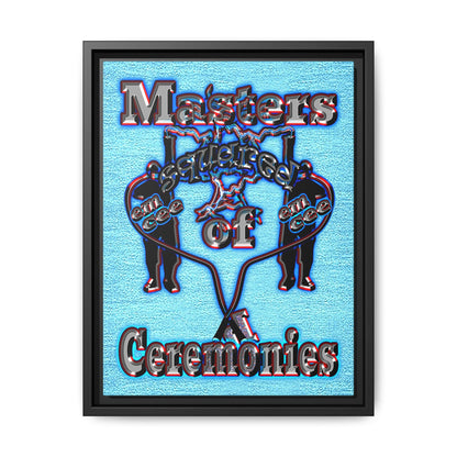em cee squared - framed canvas art (faded blue)