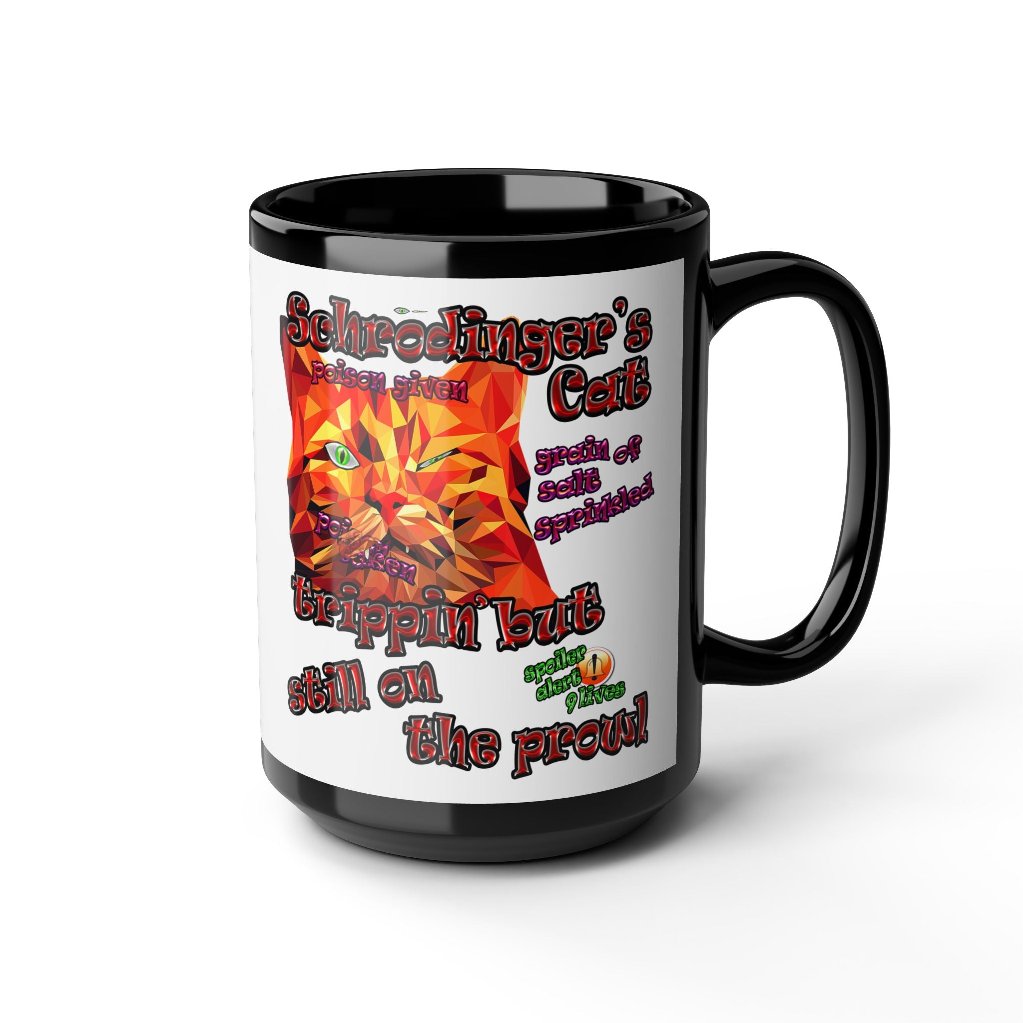 schrodinger's cat - Black Mug (white)