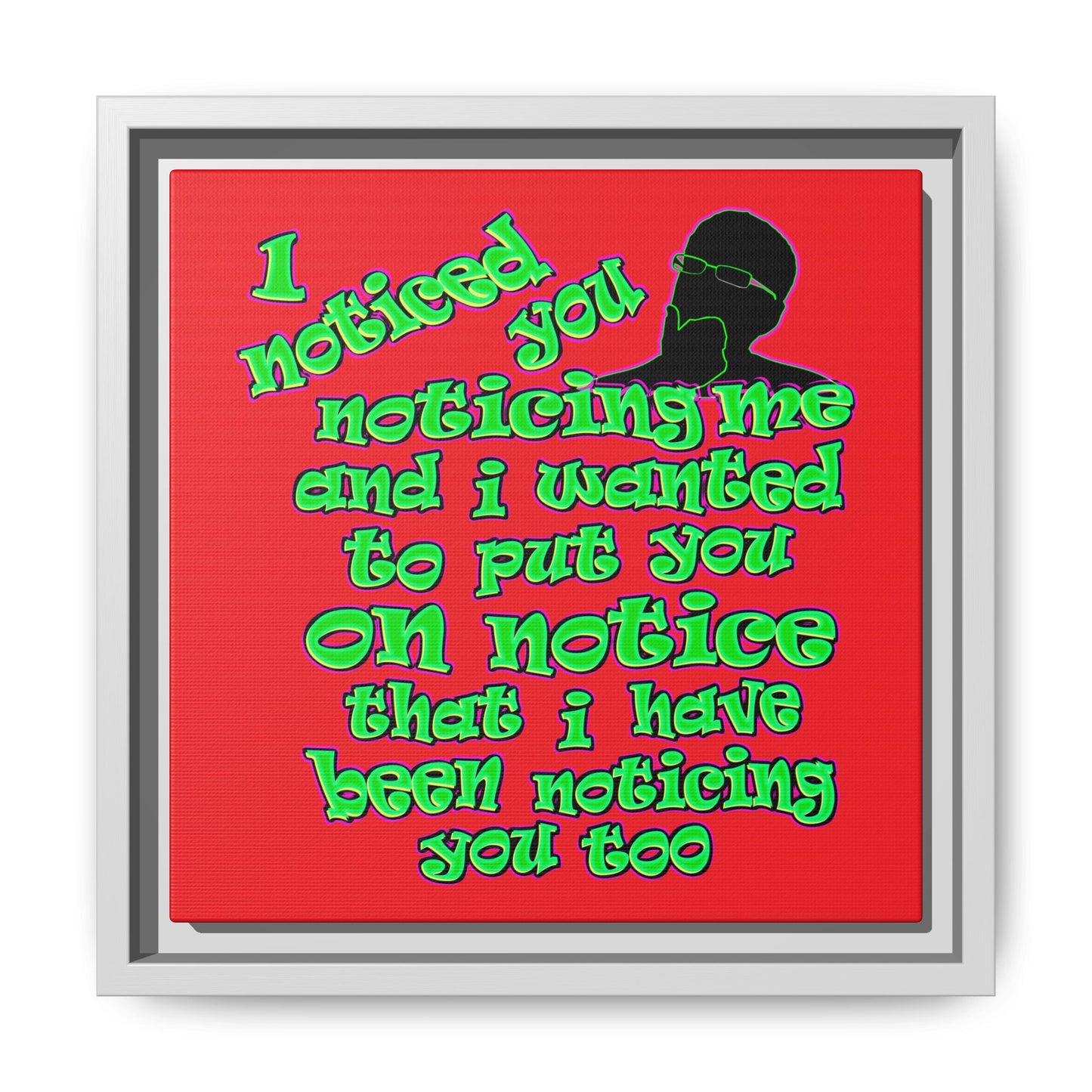 noticed you noticing - framed canvas art (red)