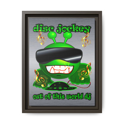 disc jockey - framed canvas art (brushed nickel)