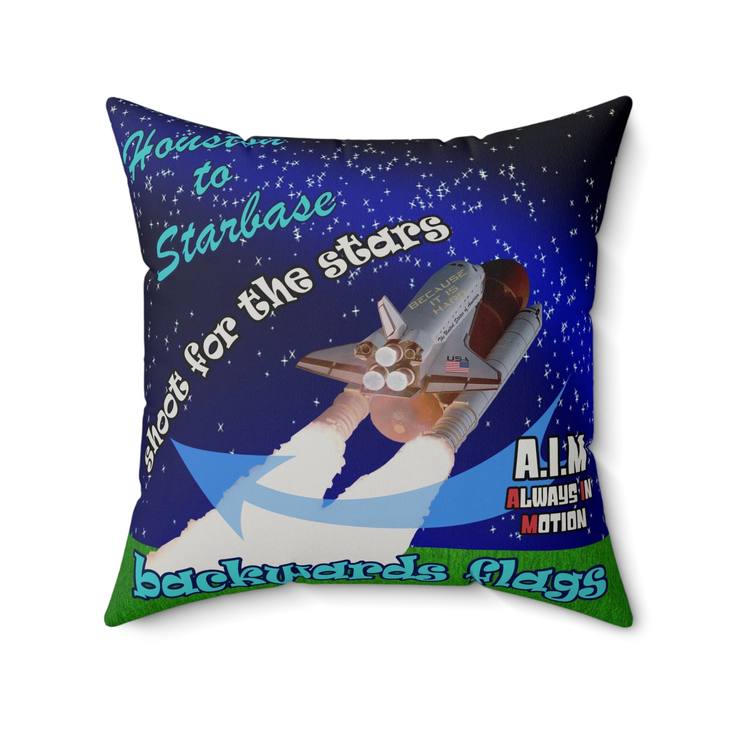 shoot for the stars - Faux Suede Square Pillow - ('snoops' background)