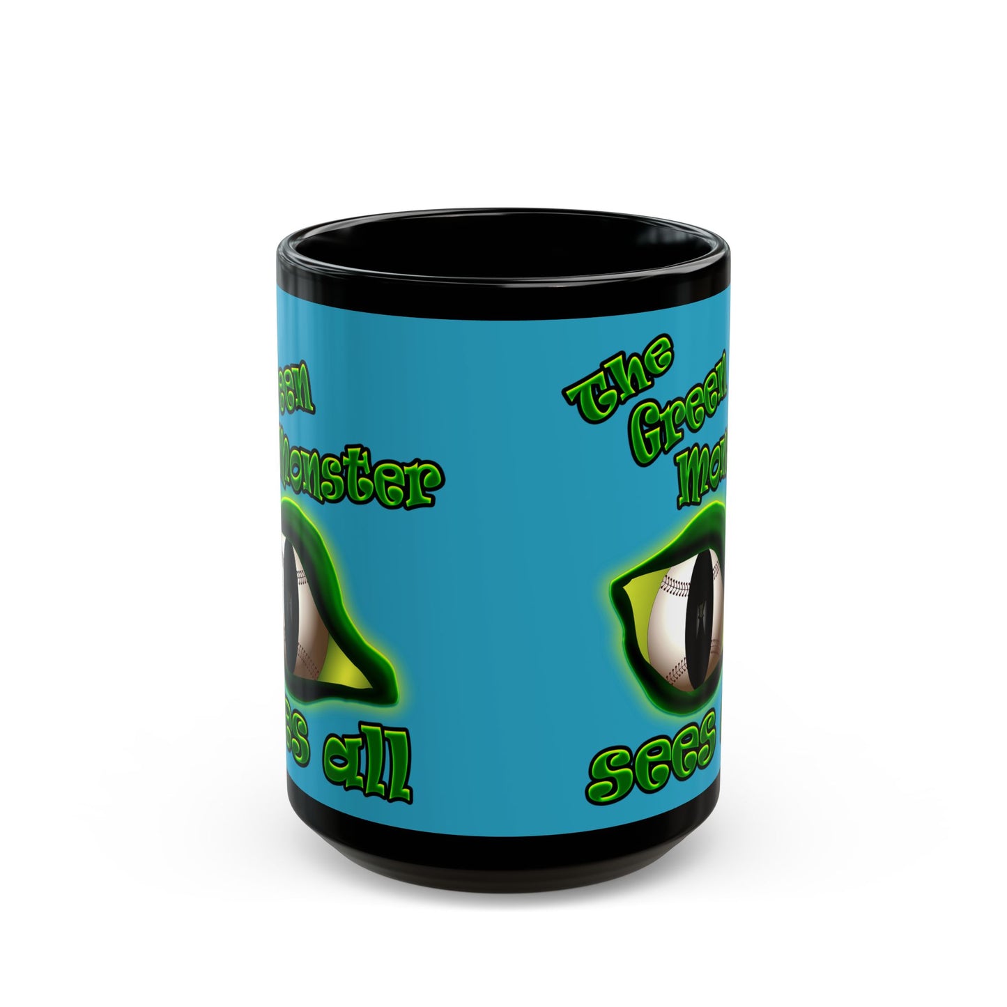 green monster - Black Mug (turquoise)