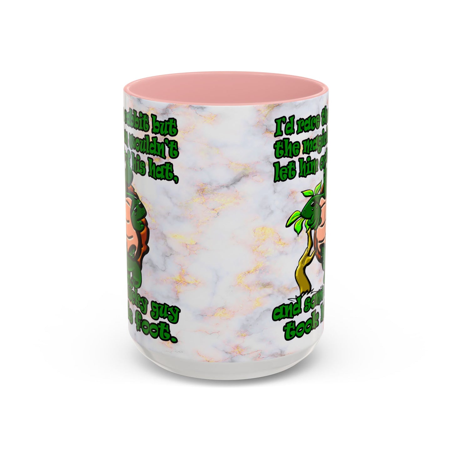 turtle race - Accent Mug (white marble)