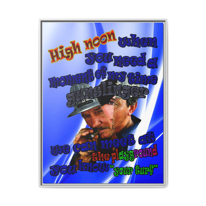 high noon - framed canvas art (blue-white wave)