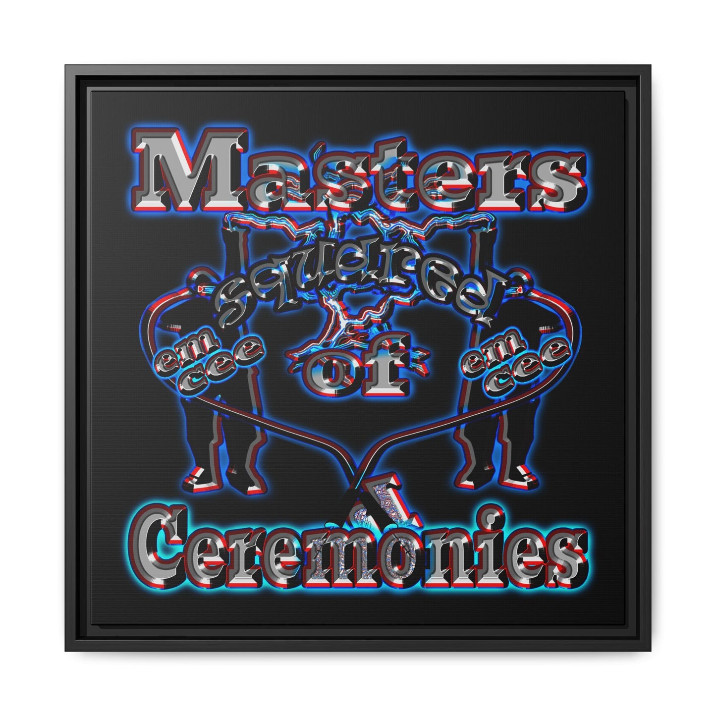 em cee squared - framed canvas art (black)