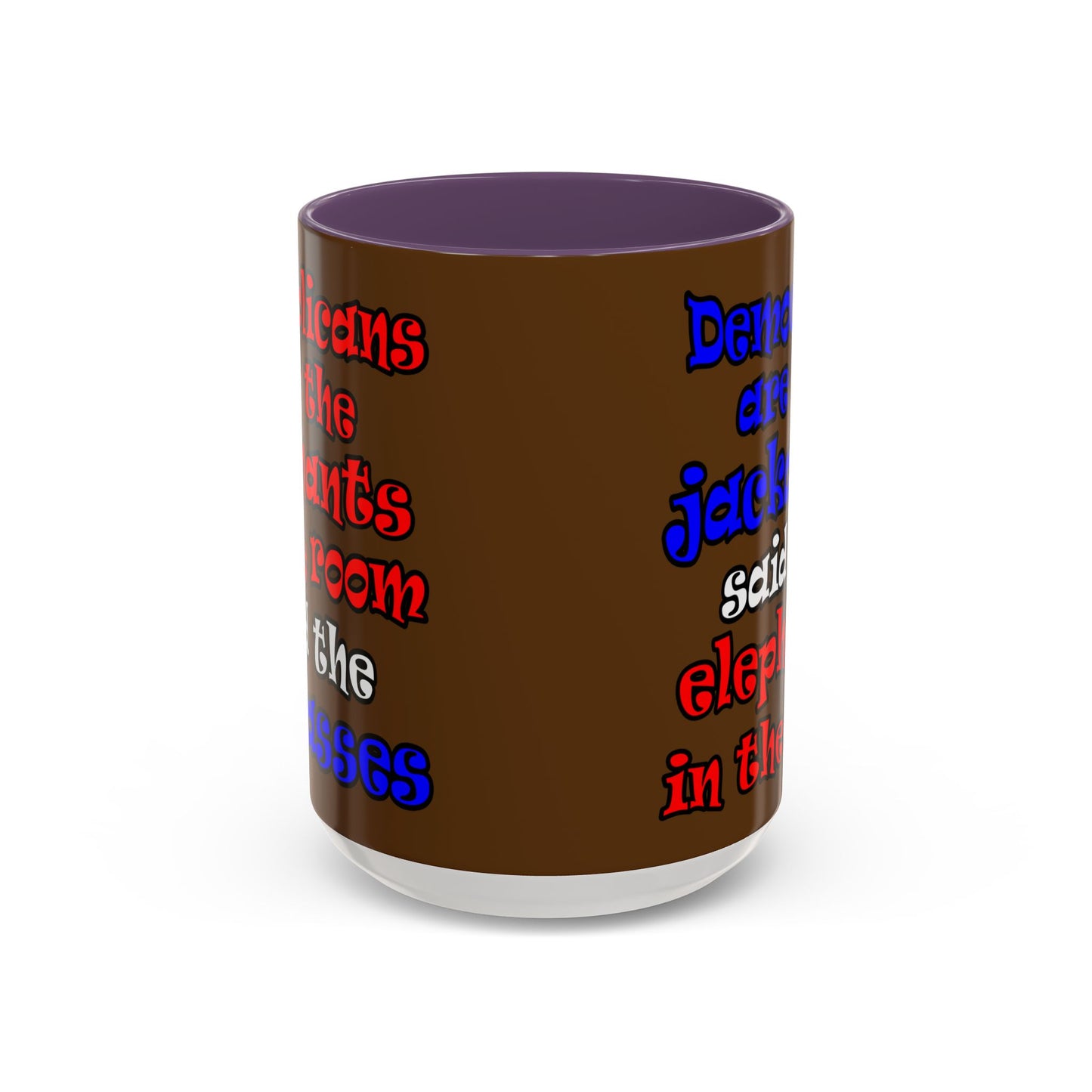 donkeys and elephants - Accent Mug (brown)