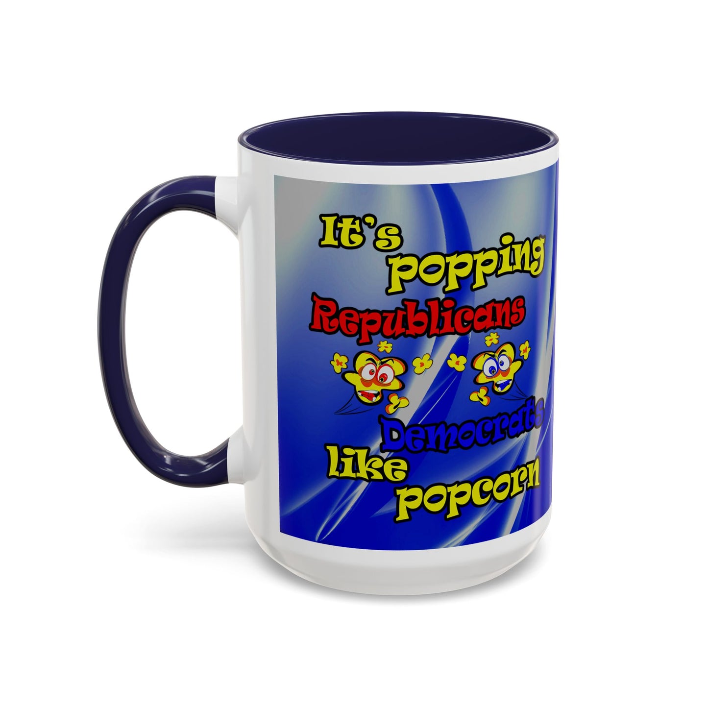 popping like popcorn - Accent Mug (blue-white wave)