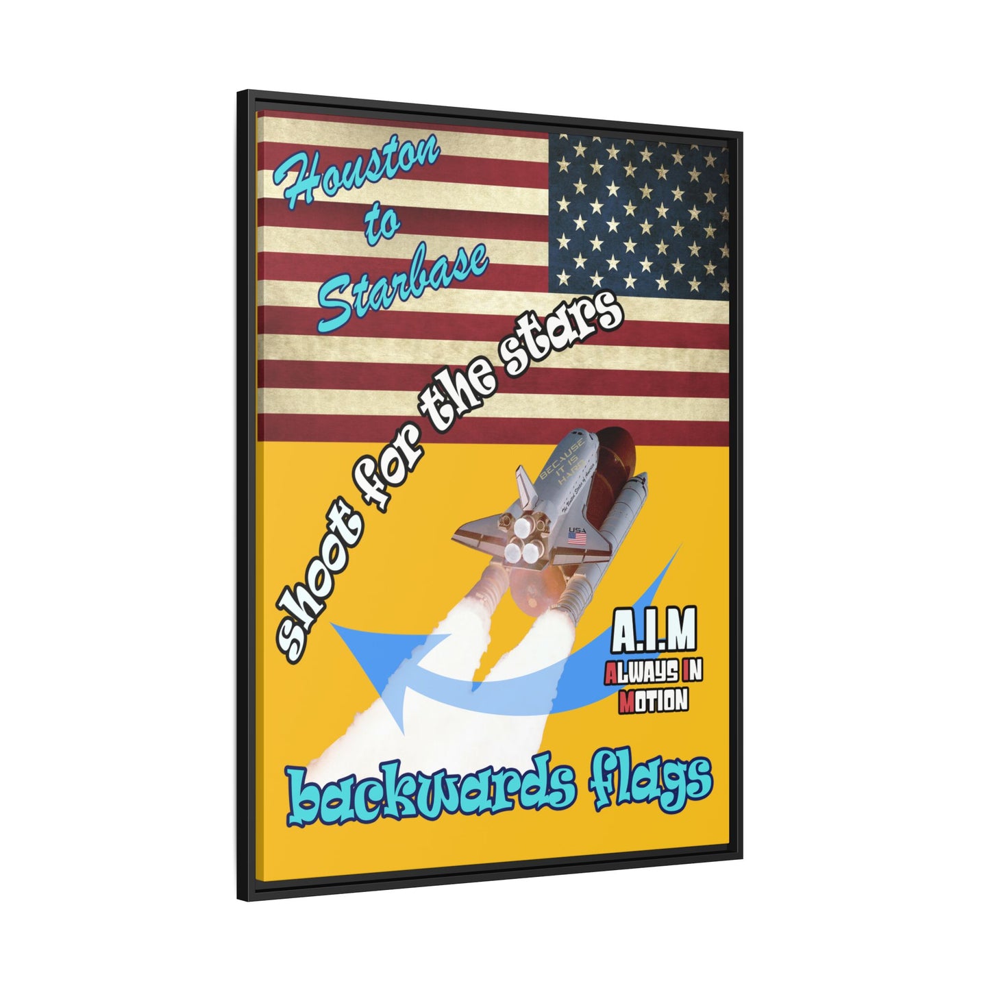 shoot for the stars - framed canvas art (yellow)