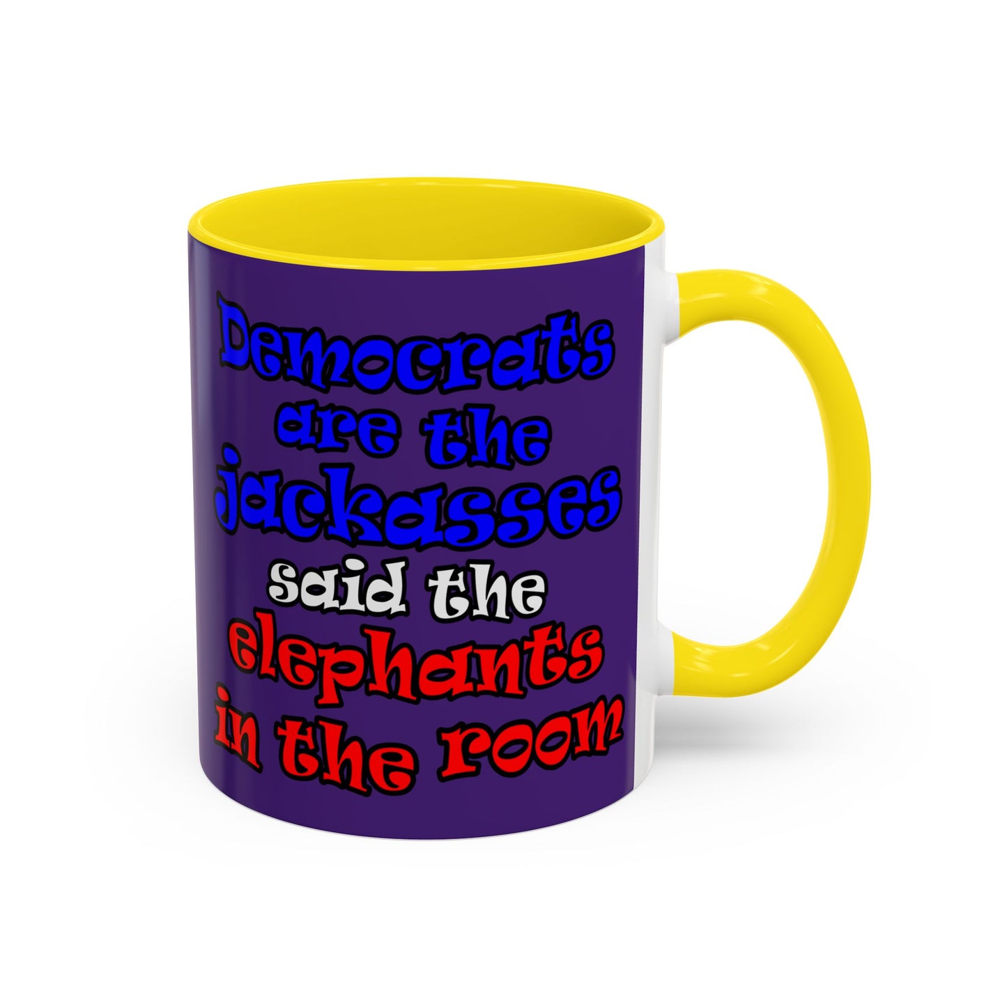 donkeys and elephants - Accent Mug (purple)