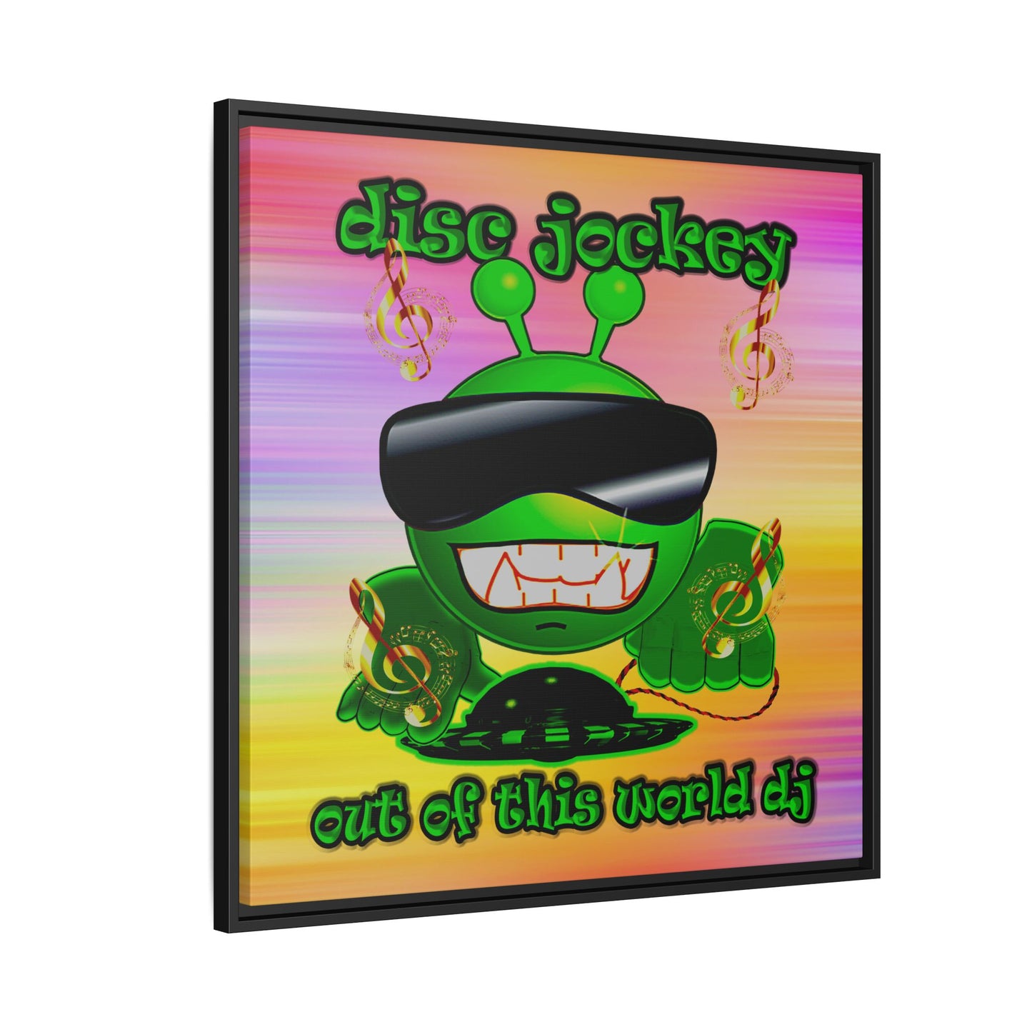 disc jockey - framed canvas art (color blur)