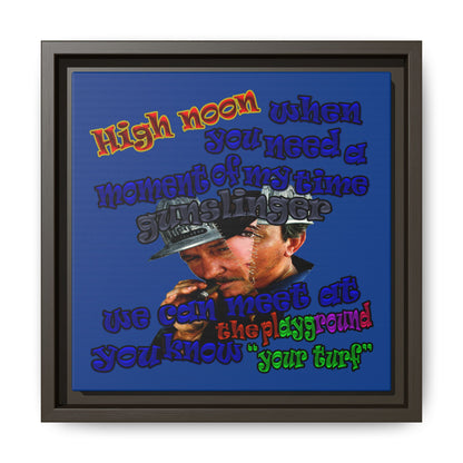 high noon - framed canvas art (dark blue)