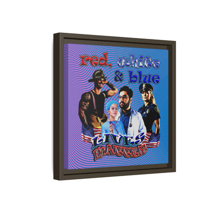 rw&b lives matter - framed canvas art (light blue-purple wave)