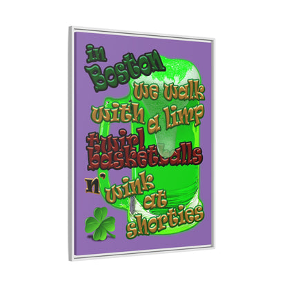celtics logo - framed canvas art (light purple)