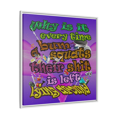 the bum's shit - framed canvas art (purple-pink wave)