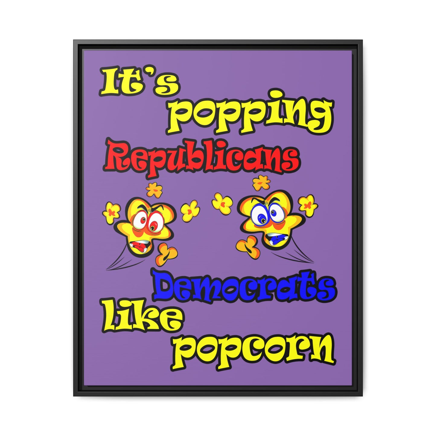popping like popcorn - framed canvas art (light purple)