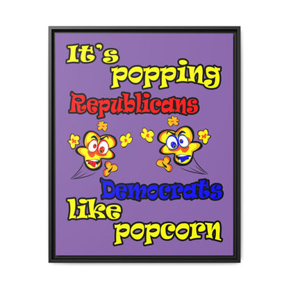 popping like popcorn - framed canvas art (light purple)