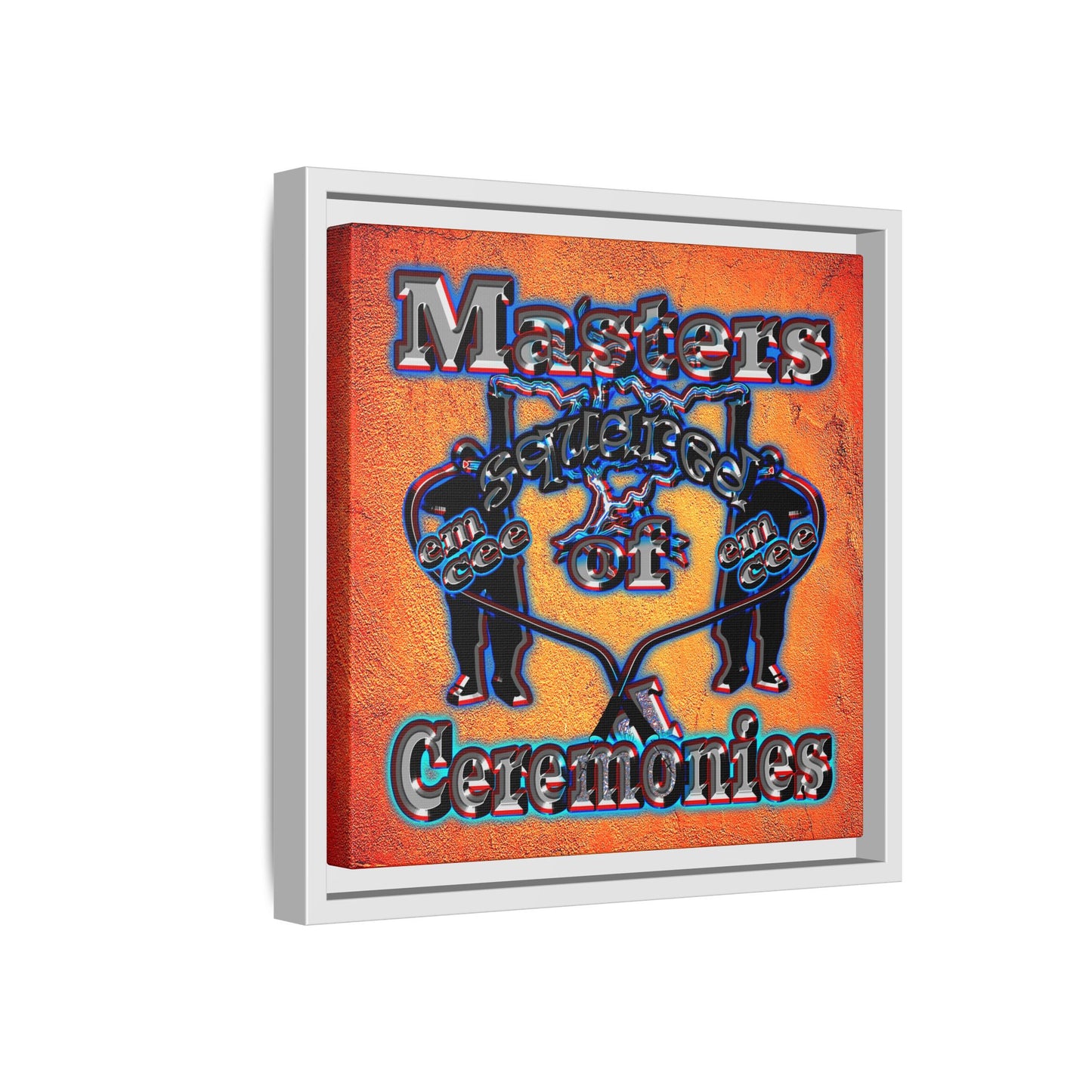 em cee squared - framed canvas art (burnt orange)