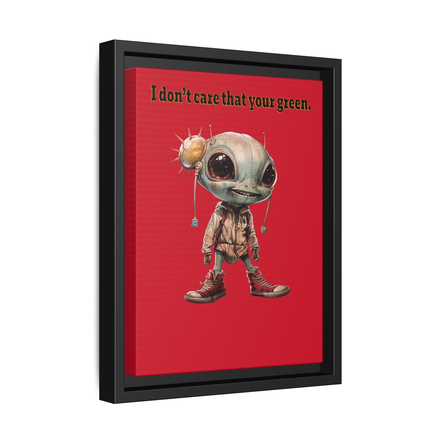 I don't care that your green - framed canvas art (dark red)