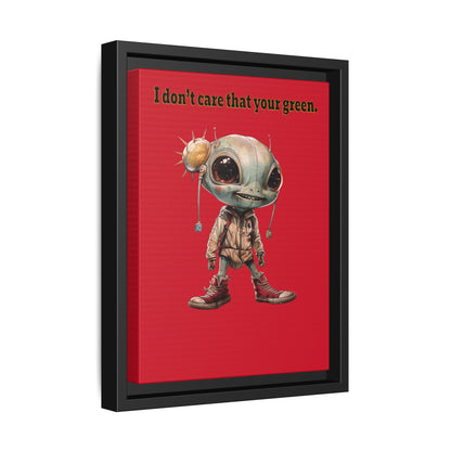 I don't care that your green - framed canvas art (dark red)