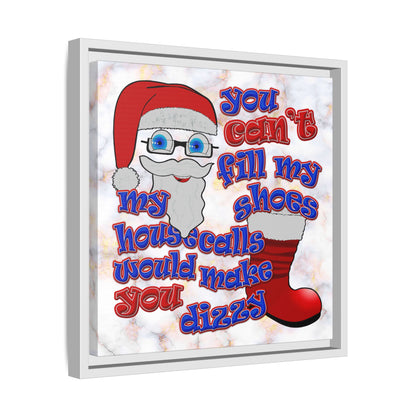 santa's shoes - framed canvas art (white marble)