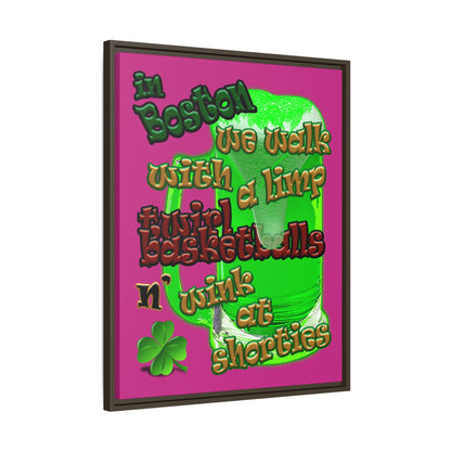 celtics logo - framed canvas art (pink)