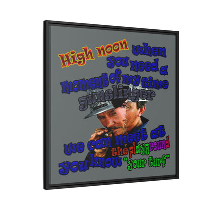 high noon - framed canvas art (dark grey)