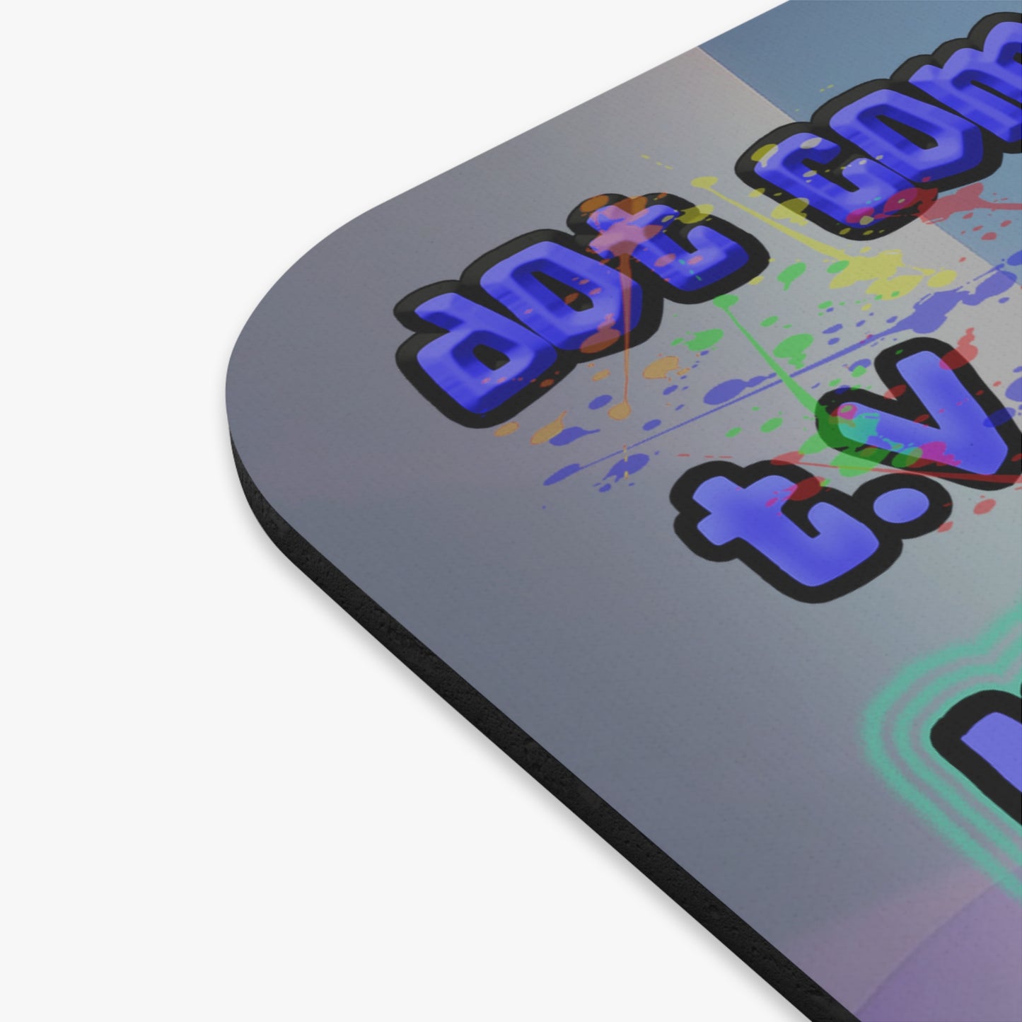 drop the beat - Mouse Pad (Rectangle) (grey-pink wave)