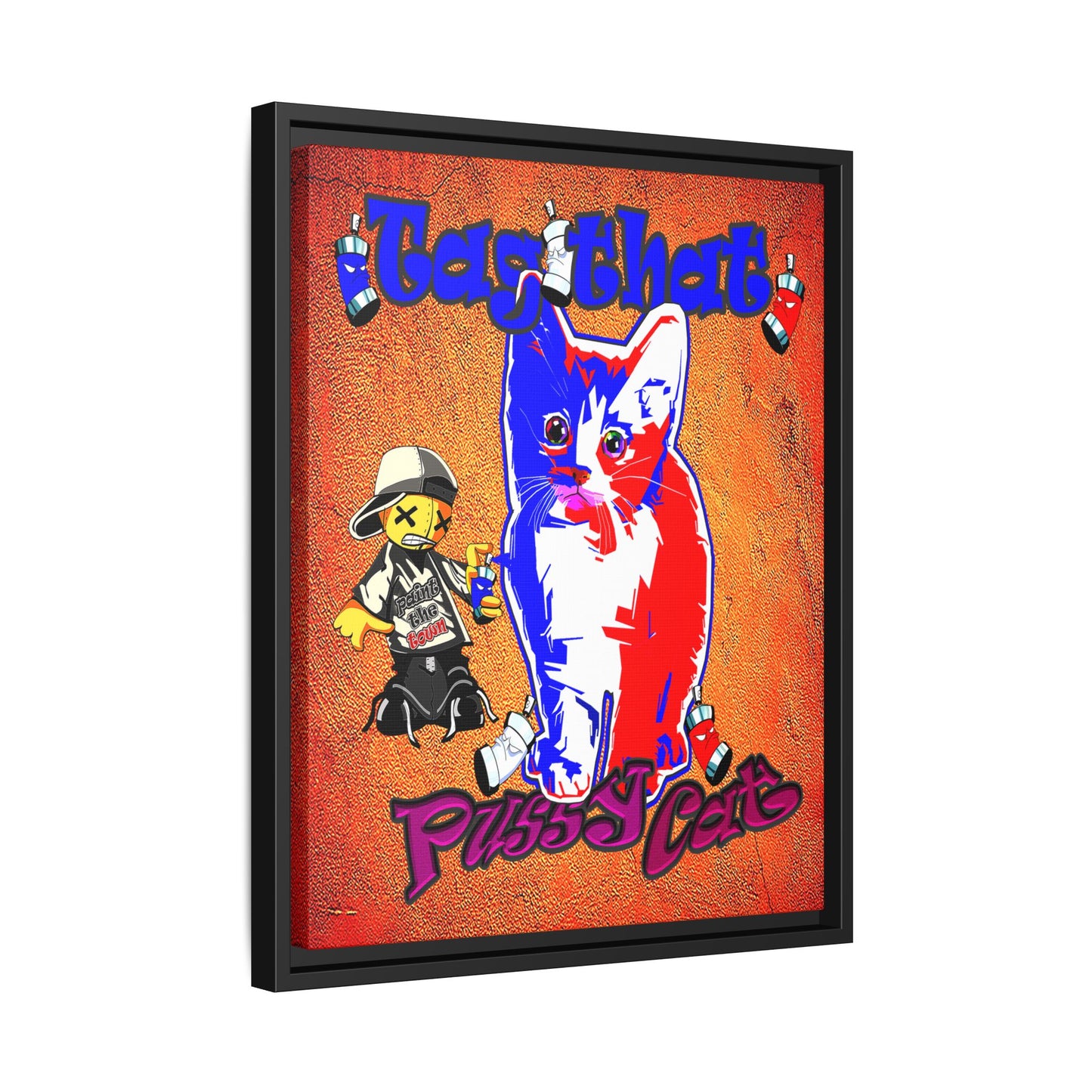 tag that - framed canvas art (burnt orange)