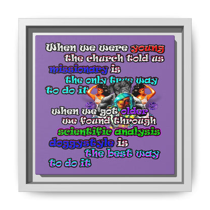 doggystyle - framed canvas art (light purple)