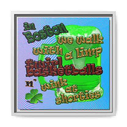 celtics logo - framed canvas art (light blue-purple wave)