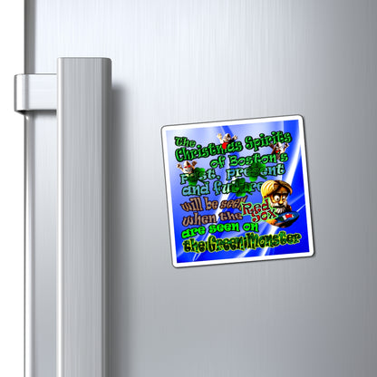 christmas spirits of boston - Magnets - (blue-white wave)