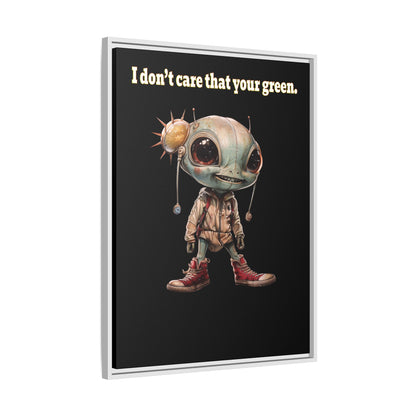 I don't care that your green - framed canvas art (black)