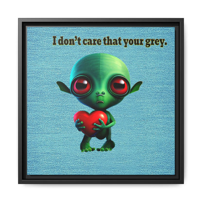 I don't care that your grey - framed canvas art (faded blue)