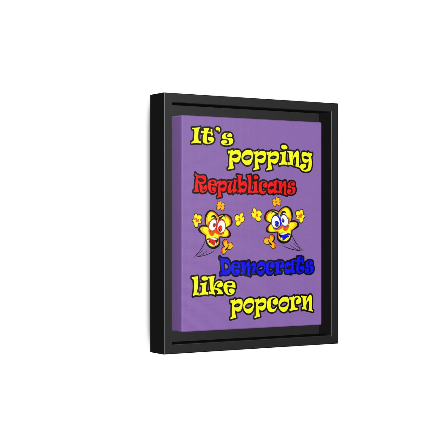 popping like popcorn - framed canvas art (light purple)