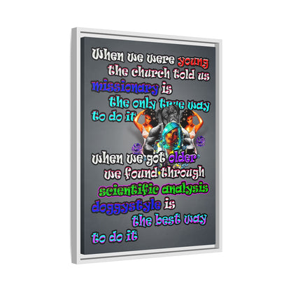 doggystyle - framed canvas art (grey-light grey)