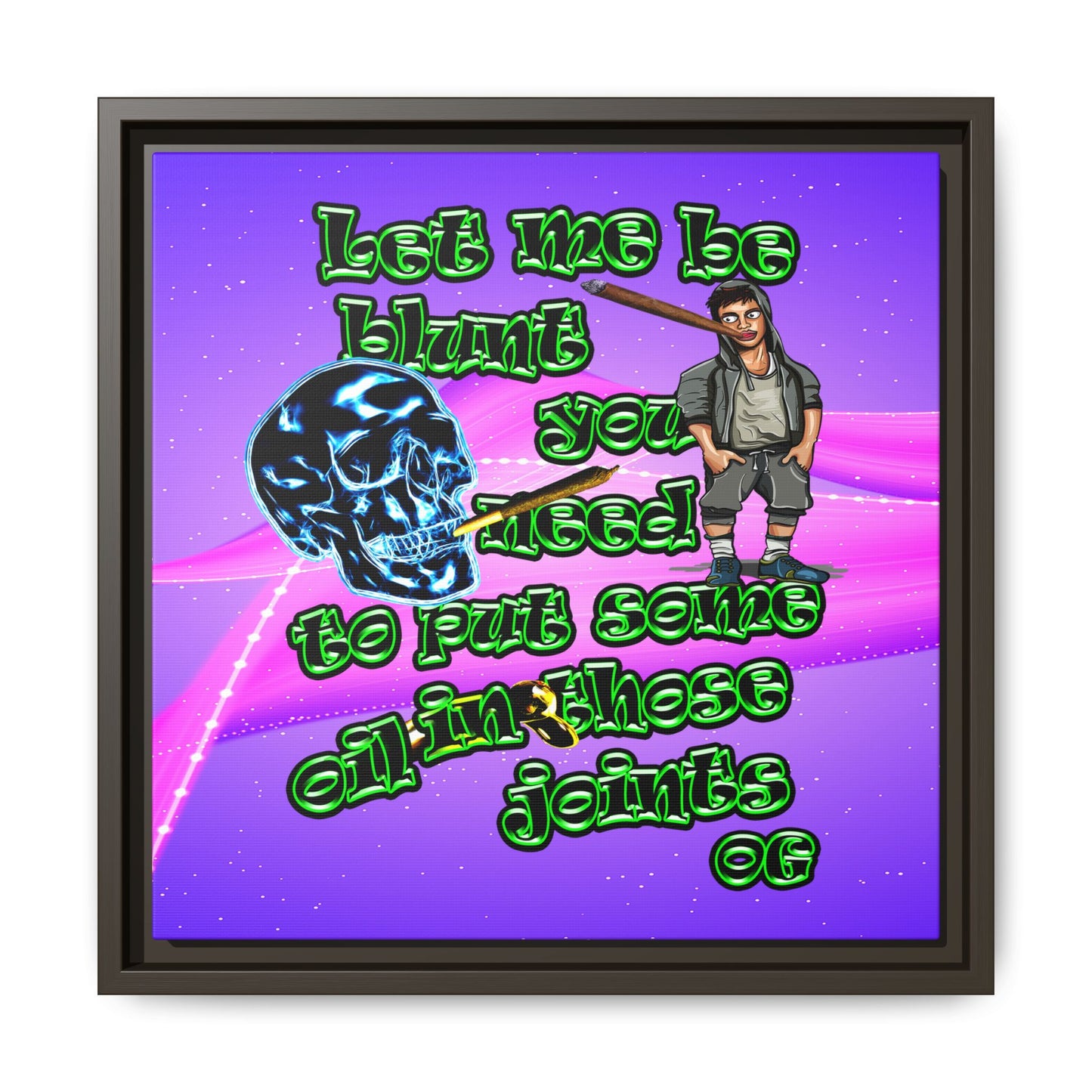 og - framed canvas art (purple-pink wave)