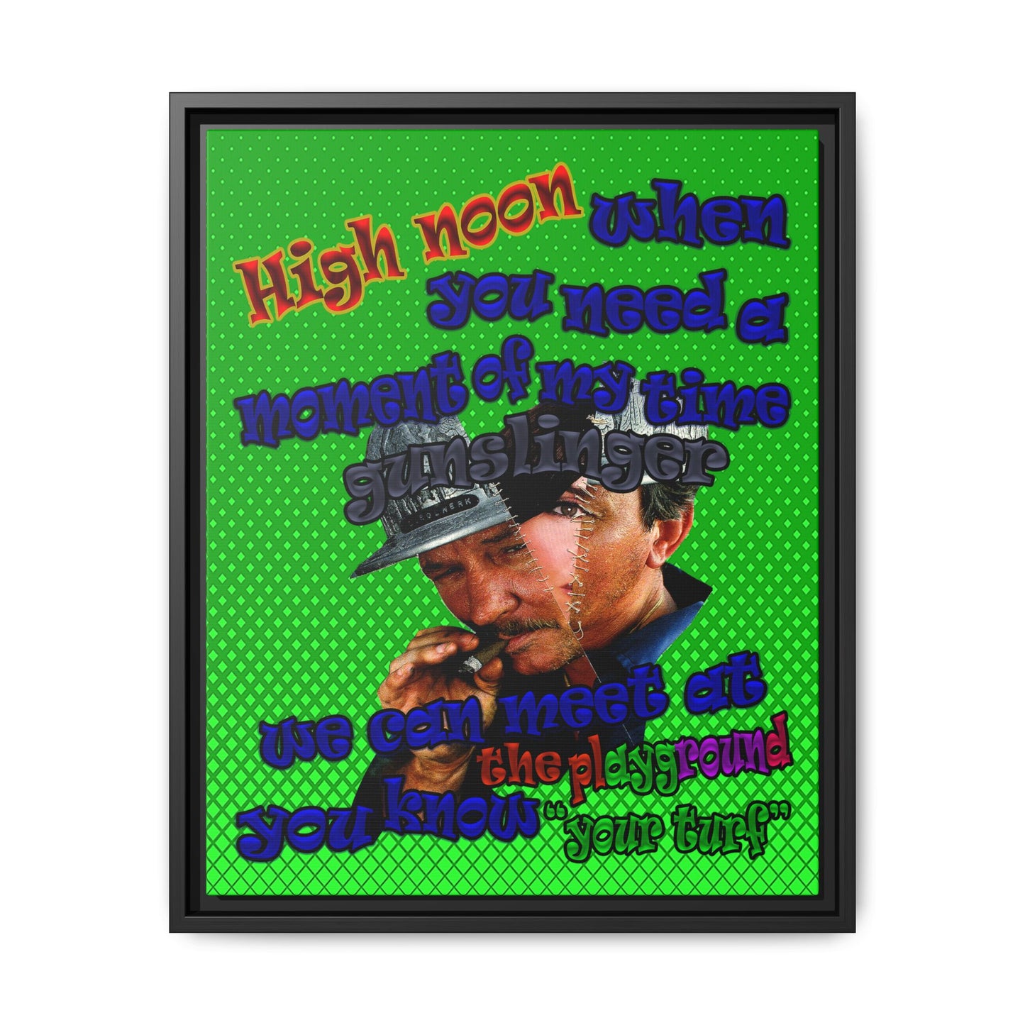 high noon - framed canvas art (logo green)