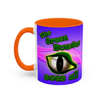 green monster - Accent Mug (purple-pink wave)