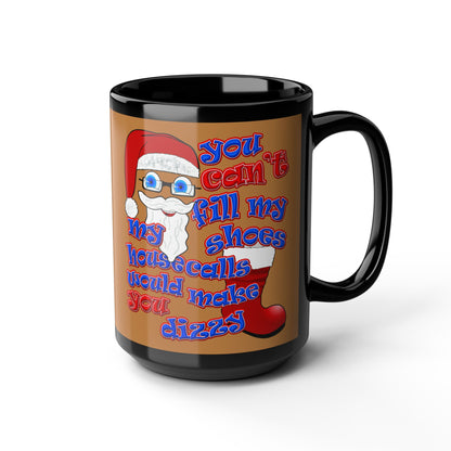 santa's shoes - Black Mug (light brown)