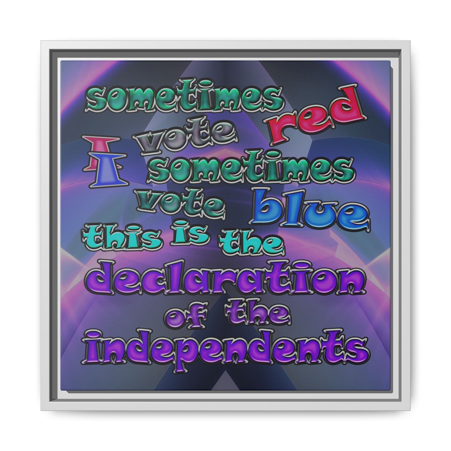 declaration of the independents - framed canvas art (grey-pink wave)
