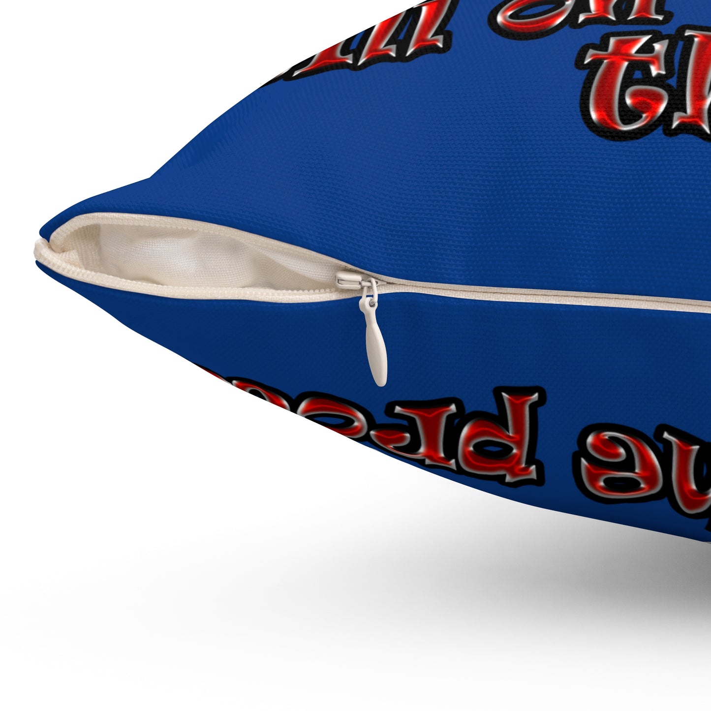 schrodinger's cat - Spun Polyester Square Pillow - (dark blue)