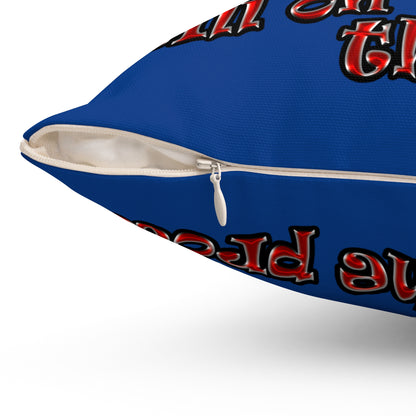 schrodinger's cat - Spun Polyester Square Pillow - (dark blue)