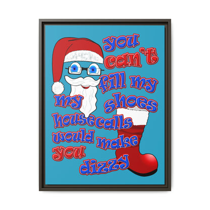 santa's shoes - framed canvas art (turquoise)