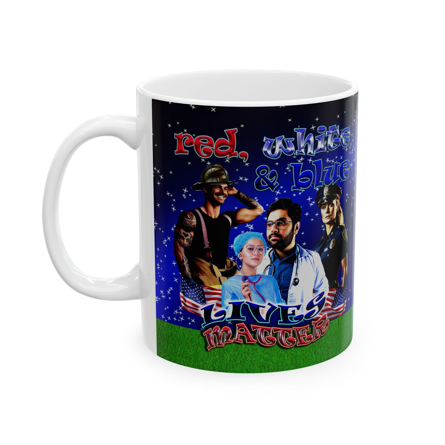 rw&b lives matter - White Mug ('snoops' background)