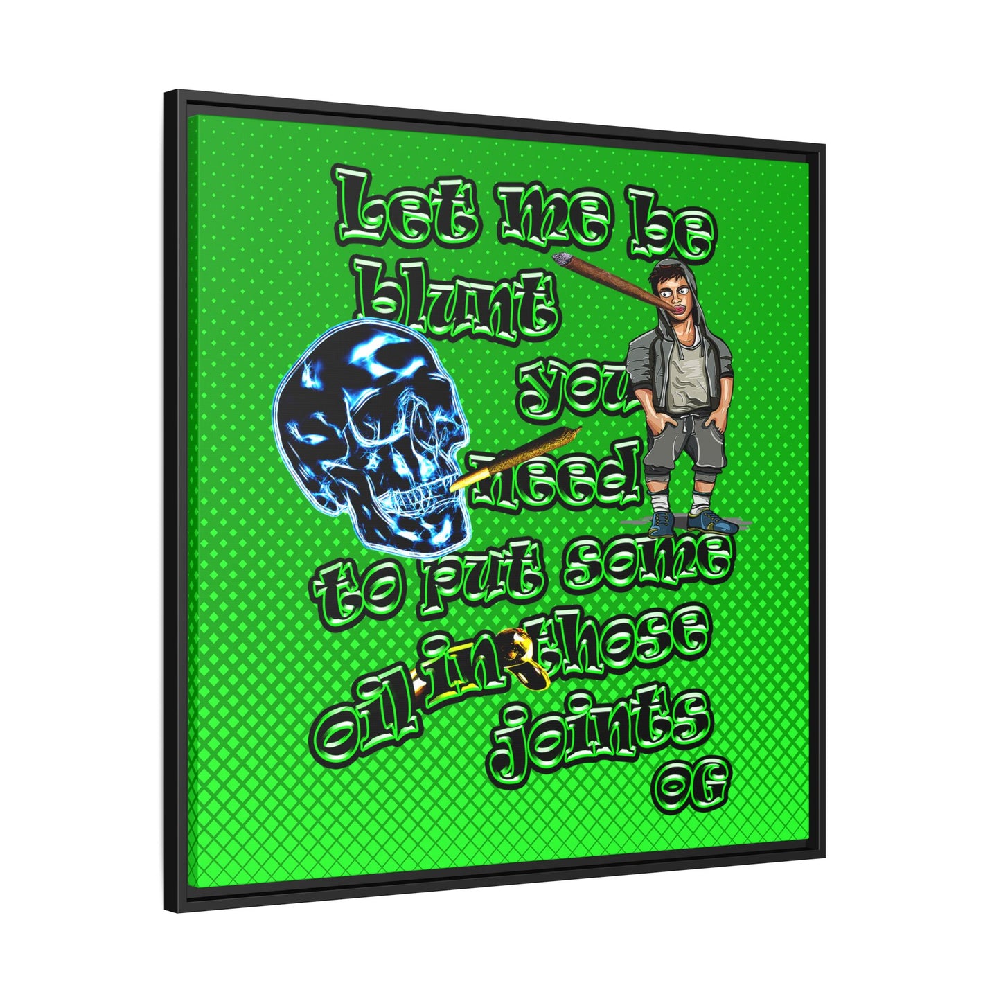 og - framed canvas art (logo green)