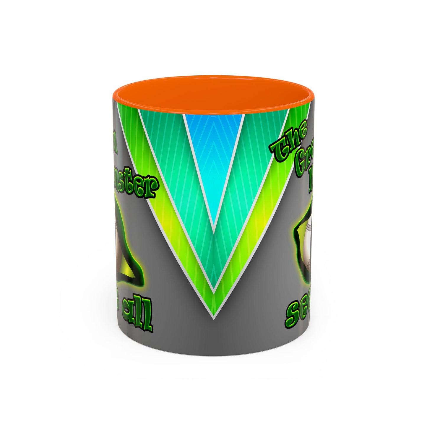 green monster - Accent Mug (rainbow split)