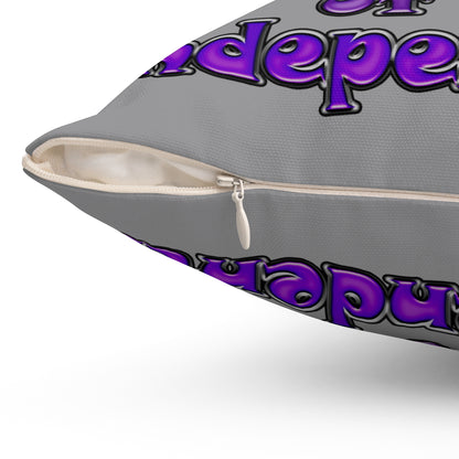 declaration of the independents - Spun Polyester Square Pillow - (grey)