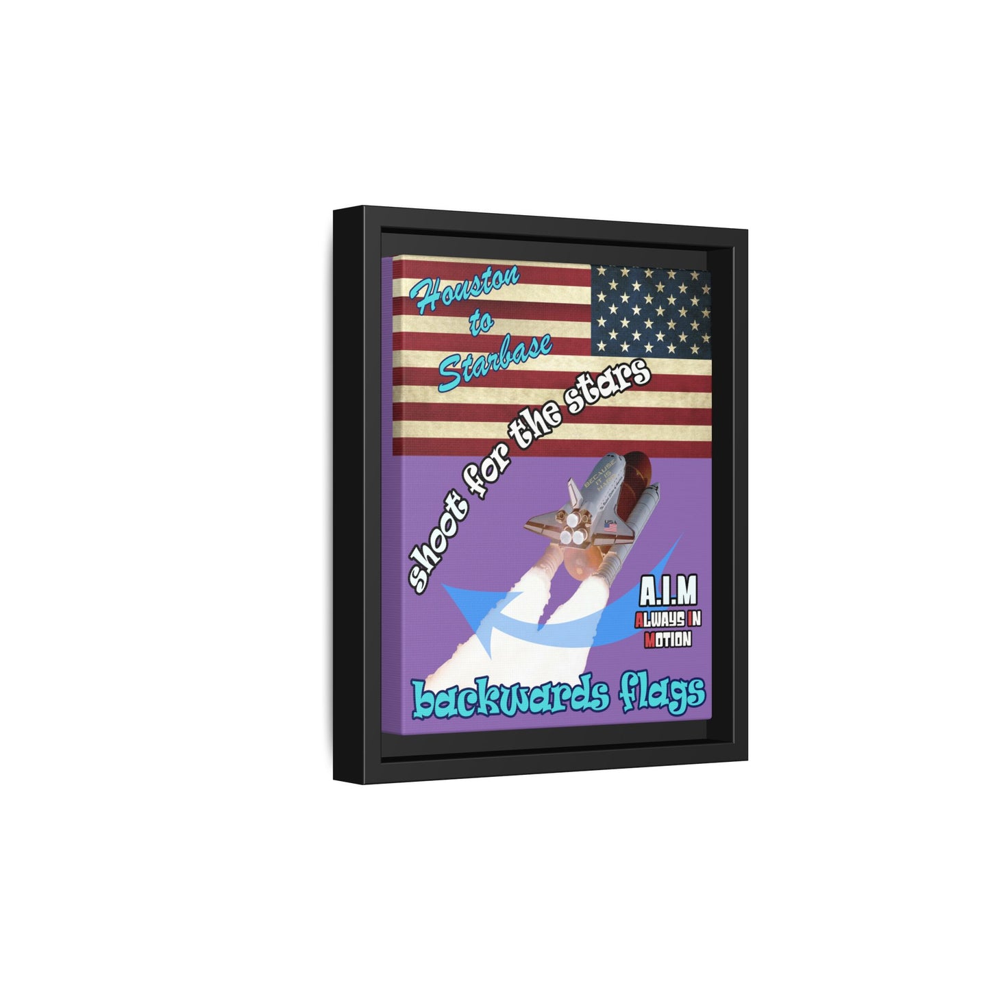 shoot for the stars - framed canvas art (light purple)